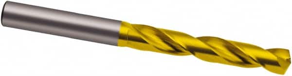 Guhring - 13.5mm 140° Solid Carbide Jobber Drill - TiN Finish, Right Hand Cut, Spiral Flute, 144mm OAL, SU Point - Benchmark Tooling