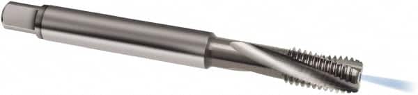 Guhring - M3x0.50 Metric 3 Flute 6H Modified Bottoming Spiral Flute Tap - Solid Carbide, Bright Finish, 56mm OAL, Right Hand Flute, Right Hand Thread, D2/D3, Series 971 - Benchmark Tooling