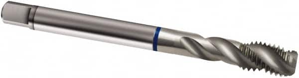 Guhring - M16x2.00 Metric 4 Flute 6H Modified Bottoming Spiral Flute Tap - Powdered Metal, Bright Finish, 110mm OAL, Right Hand Flute, Right Hand Thread, D6/D7, Series 910 - Exact Industrial Supply