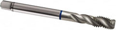 Guhring - M16x2.00 Metric 4 Flute 6H Modified Bottoming Spiral Flute Tap - Powdered Metal, Bright Finish, 110mm OAL, Right Hand Flute, Right Hand Thread, D6/D7, Series 910 - Exact Industrial Supply
