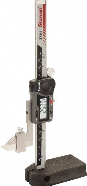 Starrett - Electronic Height Gage - 0.0005" Resolution, Accurate to 0.001", LCD Display - Benchmark Tooling