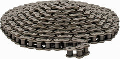 Browning - 1/2" Pitch, ANSI 40, Single Strand Roller Chain - Chain No. 40, 10 Ft. Long, 5/16" Roller Diam, 5/16" Roller Width - Benchmark Tooling