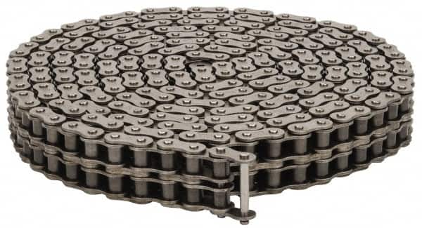 Browning - 1/2" Pitch, ANSI 40-2, Double Strand Roller Chain - Chain No. 40-2, 10 Ft. Long, 5/16" Roller Diam, 5/16" Roller Width - Benchmark Tooling