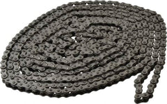 Browning - 1/4" Pitch, ANSI 25, Single Strand Roller Chain - Chain No. 25SS, 10 Ft. Long, 0.13" Roller Diam, 1/8" Roller Width - Benchmark Tooling