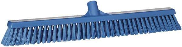 Vikan - 24" Combo Duty Polyester Push Broom - 2" Bristle Length, Plastic Block, European Threaded Handle Connection - Benchmark Tooling