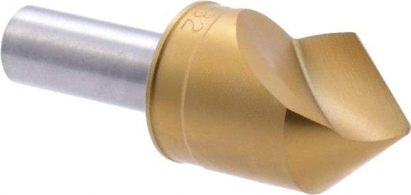 M.A. Ford - 1" Head Diam, 1/2" Shank Diam, 1 Flute 82° High Speed Steel Countersink - TiN Finish, 2-3/4" OAL - Benchmark Tooling