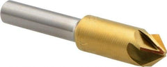 M.A. Ford - 3/8" Head Diam, 1/4" Shank Diam, 6 Flute 82° High Speed Steel Countersink - TiN Finish, 2" OAL - Benchmark Tooling