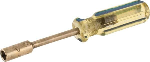 Ampco - 5/16" Solid Shaft Nonsparking Nutdriver - Ergonomic Handle, 6-7/8" OAL - Benchmark Tooling