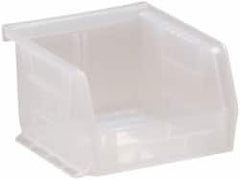 Quantum Storage - 8 Lb. Load Capacity, 5" Deep, Clear Polypropylene Hopper Stacking Bin - 3" High x 4-1/8" Wide x 5" Long - Benchmark Tooling