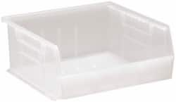 Quantum Storage - 50 Lb. Load Capacity, 10-7/8" Deep, Clear Polypropylene Hopper Stacking Bin - 5" High x 11" Wide x 10-7/8" Long - Benchmark Tooling