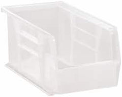 Quantum Storage - 30 Lb. Load Capacity, 10-7/8" Deep, Clear Polypropylene Hopper Stacking Bin - 5" High x 5-1/2" Wide x 10-7/8" Long - Benchmark Tooling