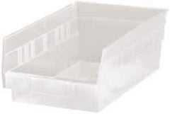 Quantum Storage - 30 Lb. Load Capacity, 11-5/8" Deep, Clear Polypropylene Hopper Shelf Bin - 4" High x 6-5/8" Wide x 11-5/8" Long - Benchmark Tooling