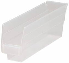 Quantum Storage - 30 Lb. Load Capacity, 11-5/8" Deep, Clear Polypropylene Hopper Shelf Bin - 4" High x 2-3/4" Wide x 11-5/8" Long - Benchmark Tooling