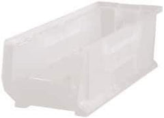 Quantum Storage - 125 Lb. Load Capacity, 23-7/8" Deep, Clear Polypropylene Hopper Stacking Bin - 7" High x 8-1/4" Wide x 23-7/8" Long - Benchmark Tooling