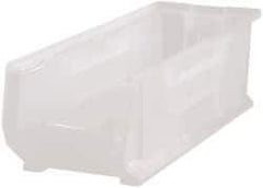 Quantum Storage - 125 Lb. Load Capacity, 23-7/8" Deep, Clear Polypropylene Hopper Stacking Bin - 9" High x 8-1/4" Wide x 23-7/8" Long - Benchmark Tooling