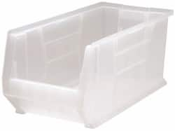 Quantum Storage - 125 Lb. Load Capacity, 23-7/8" Deep, Clear Polypropylene Hopper Stacking Bin - 10" High x 11" Wide x 23-7/8" Long - Benchmark Tooling