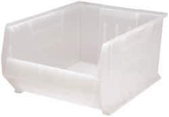 Quantum Storage - 125 Lb. Load Capacity, 23-7/8" Deep, Clear Polypropylene Hopper Stacking Bin - 12" High x 18-1/4" Wide x 23-7/8" Long - Benchmark Tooling