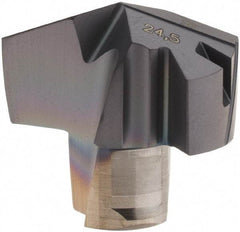 Iscar - Series ICM, 0.965" Diam Grade IC908 140° Replaceable Drill Tip - Carbide, TiAlN Finish, 24 Seat Size, Through Coolant - Benchmark Tooling