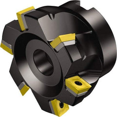 Sandvik Coromant - 5 Inserts, 2" Cut Diam, 3/4" Arbor Diam, 5.5mm Max Depth of Cut, Indexable Square-Shoulder Face Mill - 90° Lead Angle, 490R-08T308 Insert Compatibility, Through Coolant, Series CoroMill 490 - Benchmark Tooling