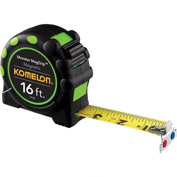 Komelon - 16' x 1" Yellow Blade Tape Measure - Benchmark Tooling