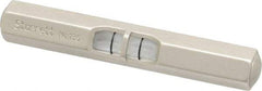 Starrett - 2-1/2 Inch Long, Horizontal, Tubular and Pocket Level - Satin Nickel-Plated, 1 Vial - Benchmark Tooling