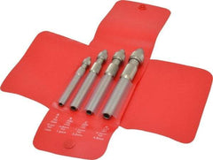 Starrett - 4 Piece 0.187" Pin Vise Set - 4" Long, 4.8mm Max Capacity, Comes in Vinyl Case - Benchmark Tooling