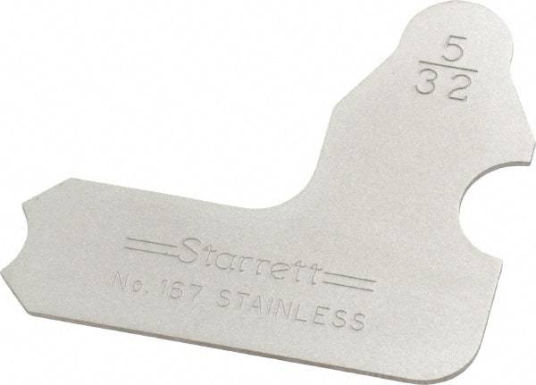 Starrett - 5/32 Inch Radius Gage - Satin Chrome Finish, Stainless Steel - Benchmark Tooling