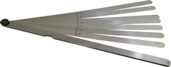 Starrett - 8 Piece, 0.002 to 0.015" Thick, Parallel Feeler Gage Set - 12" Leaf Length, 1/2" Wide, Tempered Steel - Benchmark Tooling