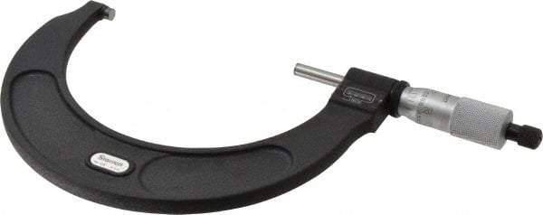 Starrett - 4 to 5" Range, 0.0001" Graduation, Mechanical Outside Micrometer - Ratchet Stop Thimble, Accurate to 0.0001", Digital Counter - Benchmark Tooling