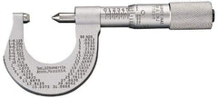 Starrett - 0 to 25mm Range, Mechanical Screw Thread Micrometer - Plain Thimble, 0.01mm Graduation, 0.0002" Accuracy - Benchmark Tooling