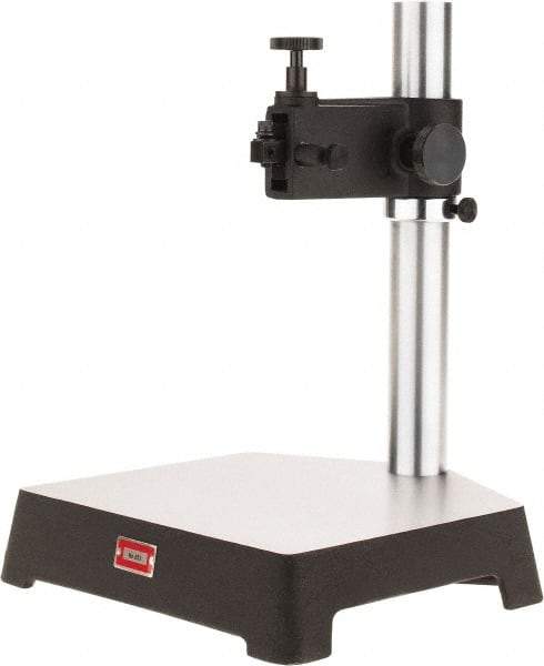 Starrett - Cast Iron (Base), Rectangular Base, Comparator Gage Stand - 13-21/32" High, 10-3/32" Base Length x 9-39/64" Base Width x 2-5/32" Base Height, Includes Holder - Benchmark Tooling