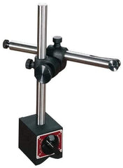 Starrett - 250 Lb Magnetic Force, Fine Adjustment Indicator Positioner & Holder with Base - Post & Rod, 3" Base Height, 3-1/2" Base Length, 3" Base Width - Benchmark Tooling