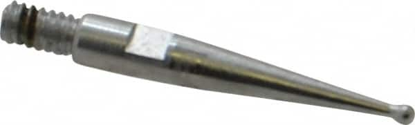 Starrett - 0.8mm Ball Diam, Steel, Ball Test Indicator Contact Point - 5/8" Contact Point Length, Use with Starrett 811 & 811M Dial Test Indicators - Benchmark Tooling