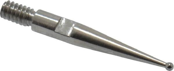 Starrett - 0.8mm Ball Diam, Carbide, Ball Test Indicator Contact Point - 5/8" Contact Point Length, Use with Starrett 811 & 811M Dial Test Indicators - Benchmark Tooling