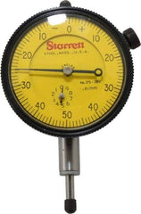 Starrett - 10mm Range, 0-50-0 Dial Reading, 0.01mm Graduation Dial Drop Indicator - 2-1/4" Dial, 1mm Range per Revolution - Benchmark Tooling