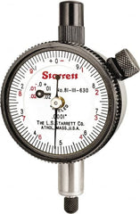 Starrett - 0.025" Range, 0-10 (Continuous), 0-5-0 (Balanced) Dial Reading, 0.0001" Graduation Dial Drop Indicator - 1-11/16" Dial, 0.01" Range per Revolution, Revolution Counter - Benchmark Tooling