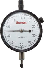 Starrett - 1/4" Range, 0-50-0 Dial Reading, 0.001" Graduation Dial Drop Indicator - 2-3/4" Dial, 0.1" Range per Revolution - Benchmark Tooling