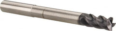 Accupro - 3/8", 3/4" LOC, 3/8" Shank Diam, 4" OAL, 4 Flute, Solid Carbide Square End Mill - Single End, AlTiN Finish, Spiral Flute, 40° Helix, Centercutting, Right Hand Cut, Right Hand Flute - Benchmark Tooling