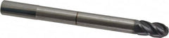 Accupro - 12mm Diam, 22mm LOC, 4 Flute Solid Carbide Ball End Mill - AlTiN Finish, Single End, 130mm OAL, 12mm Shank Diam, Spiral Flute - Benchmark Tooling