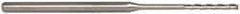 Accupro - 0.065", 1/2" LOC, 1/8" Shank Diam, 2-1/2" OAL, 3 Flute, Solid Carbide Square End Mill - Single End, Uncoated, Spiral Flute, 30° Helix, Centercutting, Series Miniature - Benchmark Tooling