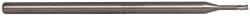 Accupro - 0.055", 0.082" LOC, 1/8" Shank Diam, 2-1/2" OAL, 3 Flute, Solid Carbide Square End Mill - Single End, Uncoated, Spiral Flute, 30° Helix, Centercutting, Series Miniature - Benchmark Tooling