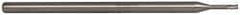 Accupro - 0.055", 0.082" LOC, 1/8" Shank Diam, 2-1/2" OAL, 3 Flute, Solid Carbide Square End Mill - Single End, Uncoated, Spiral Flute, 30° Helix, Centercutting, Series Miniature - Benchmark Tooling