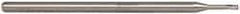 Accupro - 0.06", 0.09" LOC, 1/8" Shank Diam, 2-1/2" OAL, 3 Flute, Solid Carbide Square End Mill - Single End, Uncoated, Spiral Flute, 30° Helix, Centercutting, Series Miniature - Benchmark Tooling
