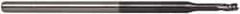 Accupro - 0.085", 0.127" LOC, 1/8" Shank Diam, 2-1/2" OAL, 3 Flute, Solid Carbide Square End Mill - Single End, AlTiN Finish, Spiral Flute, 30° Helix, Centercutting, Series Miniature - Benchmark Tooling