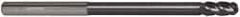Accupro - 1/4" Diam, 1/2" LOC, 4 Flute Solid Carbide Ball End Mill - AlTiN Finish, Single End, 4" OAL, 1/4" Shank Diam, Spiral Flute - Benchmark Tooling