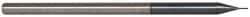 Accupro - 0.01", 0.015" LOC, 1/8" Shank Diam, 2-1/2" OAL, 3 Flute, Solid Carbide Square End Mill - Single End, AlTiN Finish, Spiral Flute, 30° Helix, Centercutting, Right Hand Cut, Right Hand Flute, Series Miniature - Benchmark Tooling