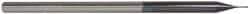 Accupro - 0.02", 0.03" LOC, 1/8" Shank Diam, 2-1/2" OAL, 3 Flute, Solid Carbide Square End Mill - Single End, AlTiN Finish, Spiral Flute, 30° Helix, Centercutting, Series Miniature - Benchmark Tooling