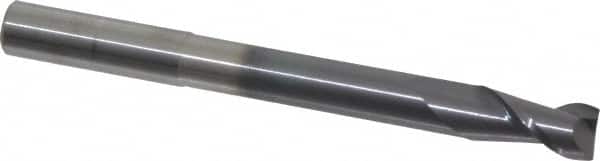 Accupro - 3/8", 3/4" LOC, 3/8" Shank Diam, 4" OAL, 2 Flute, Solid Carbide Square End Mill - Single End, AlTiN Finish, Spiral Flute, 40° Helix, Centercutting, Right Hand Cut, Right Hand Flute - Benchmark Tooling