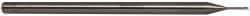 Accupro - 0.025", 0.037" LOC, 1/8" Shank Diam, 2-1/2" OAL, 3 Flute, Solid Carbide Square End Mill - Single End, Uncoated, Spiral Flute, 30° Helix, Centercutting, Series Miniature - Benchmark Tooling