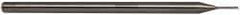 Accupro - 0.025", 0.037" LOC, 1/8" Shank Diam, 2-1/2" OAL, 3 Flute, Solid Carbide Square End Mill - Single End, Uncoated, Spiral Flute, 30° Helix, Centercutting, Series Miniature - Benchmark Tooling